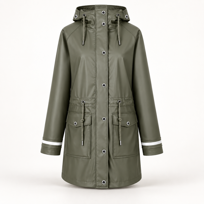 Regenmantel Damen Olive