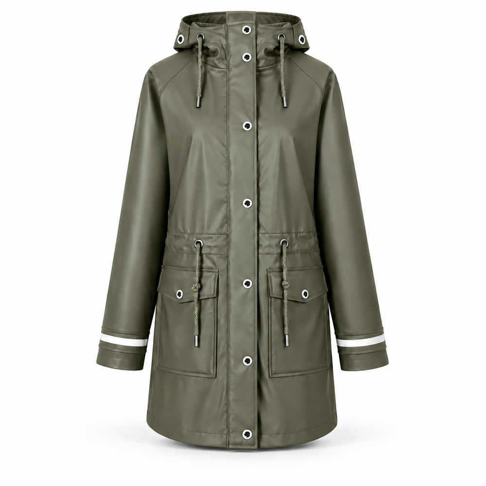 Regenmantel Damen Olive