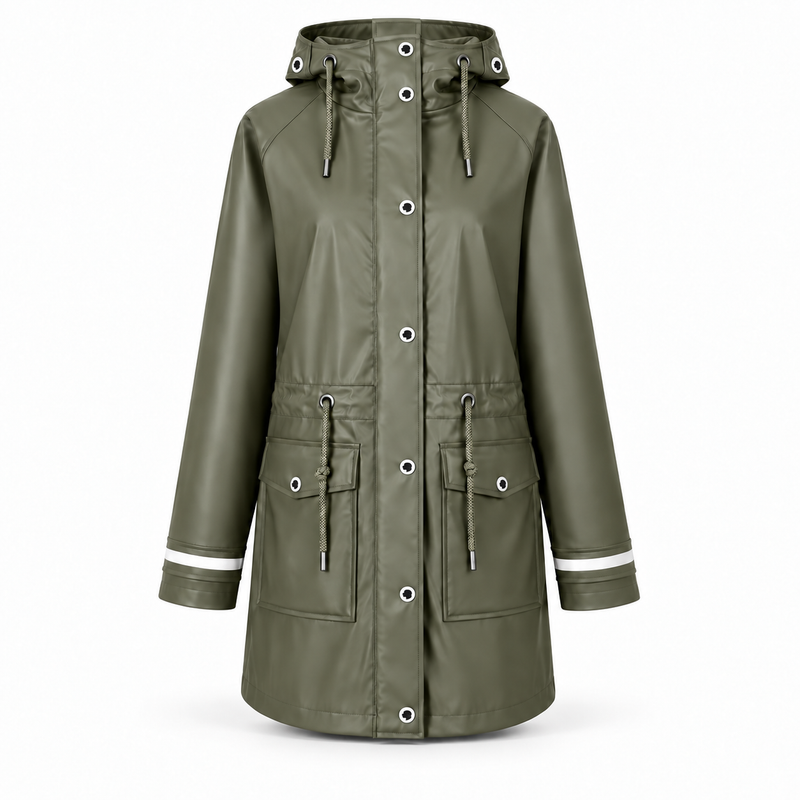Regenmantel Damen Olive