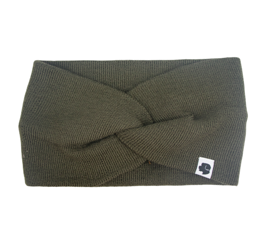 Stirnband Knoten Olive